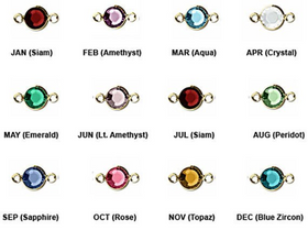 120 pcs 4mm Swarovski Crystal Birthstones Channel Connectors Gold Plated (10 Sets) - CLK4G-SET120 - BeadPrism