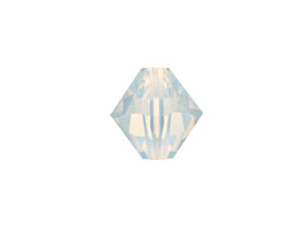 Swarovski Crystal, #5328 Bicone Beads 4mm, White Opal, Wholesale Packs - BeadPrism