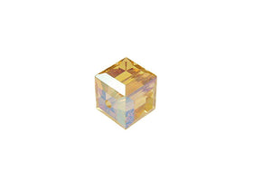 Wholesale Genuine Swarovski 5601 8mm Light Colorado Topaz AB Cube Beads, Choose Package Size - BeadPrism