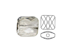Swarovski 5053 Mini Square Beads, 8mm, Crystal Silver Shade | 12 Pack - BeadPrism