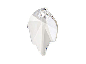 Swarovski Crystal, 2 Pieces, #6735 Leaf Pendant 26mm, Crystal, Wholesale - BeadPrism