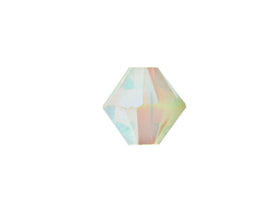 Swarovski Crystal, #5328 Bicone Beads 3mm, White Opal AB 2X, Wholesale Packs - BeadPrism