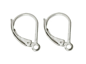 Wholesale Sterling Silver Leverback Earring Findings Plain, Choose Package Size - BeadPrism