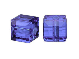 Wholesale Genuine Swarovski 5601 8mm Sapphire Cube Beads, Choose Package Size - BeadPrism