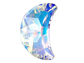 Swarovski Crystal, #6722 Crescent Moon Pendant 20mm, Crystal AB, Wholesale Packs - BeadPrism