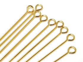 14K Gold Filled Eyepins, 1.5 Inch, 22 Gauge, Choose Package Size - BeadPrism