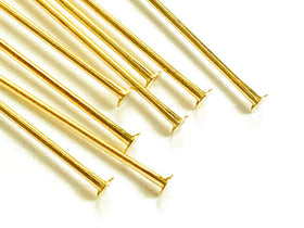 14K Gold Filled Headpin, 2 Inch, 22 Gauge, Choose Package Size - BeadPrism