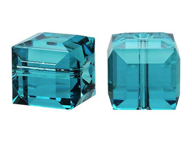 Wholesale Genuine Swarovski 5601 8mm Indicolite Cube Beads, Choose Package Size - BeadPrism