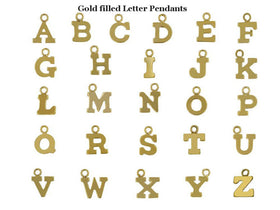 14K Gold Filled Letter Charms, Gold Initial charms, alphabet charms, Gold Personalized Block letters - BeadPrism