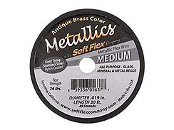 30 Feet - Soft Flex .019 inch MEDIUM 49 Strand Wire  Antique Brass - BeadPrism