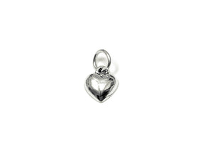 Puffed Heart Charm Sterling Silver 9mm, Sterling Silver Charms, Mothers Day Gift - SP861 - BeadPrism