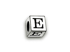 4.5mm Sterling Silver Letter Bead E
