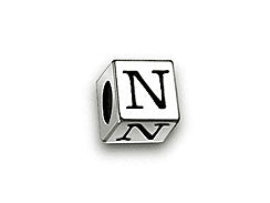 4.5mm Sterling Silver Letter Bead N