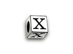 4.5mm Sterling Silver Letter Bead X