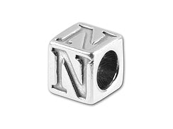 5.5mm Sterling Silver Letter N