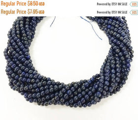 25% OFF 6mm Round Lapis Gemstone Beads Full 16 Inch Strand, 64 Beads, Blue Gemstone Beads - SLA104 - BeadPrism