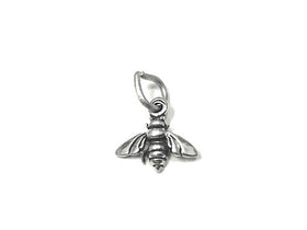 Honey Bee Charm Sterling Silver 9mm, Animal Charm, Bug charm, Nature charm, Honey Bee charms - SP804 - BeadPrism
