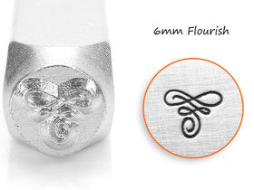 Florish A 6mm Decorative Scroll Design, Impression ART, Metal Jewelry Stamptins Tool - SC1511-A-6mm - BeadPrism