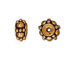 10Pc Turkish Spacer Bead 7mm 22K Antique Gold plated Lead Free Pewter Tierracast Beads - P5580GA - BeadPrism