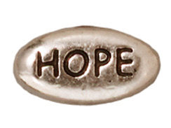10 Pc "Hope" Bead 11x6mm Antique Rhodium Tierracast Beads - P5639RBA - BeadPrism
