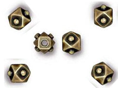 20 Pc Faceted Cube Beads 4mm Oxidized Brass Finish Tierracast Beads - P5775BO - BeadPrism