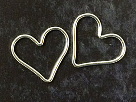 Choose Quantity - Sterling Silver Heart Charm 15.5mm, Link Connector, 19 Gauge pendant, Choose Quantity - SF1081 - BeadPrism