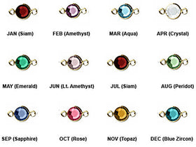 5 pcs Swarovski Birthstone Connectors Gold Plated  Choose one color only as described CLK6G-XX05 - BeadPrism