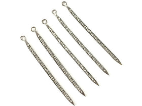 2" Real Diamond Pave Spike Pendant 52mm Diamond Necklace Sterling Silver Dark Rhodium -DIA32 - BeadPrism