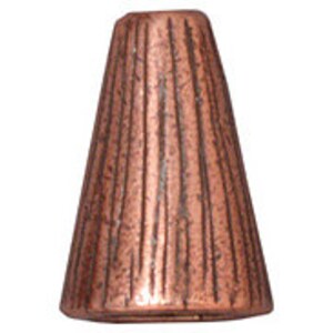 5 Pc Radiant Tall Cone Beadcaps 13x9mm Antique Copper Finish Tierracast Bead Cones - P5737CA