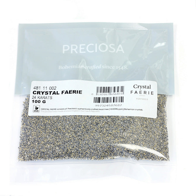 Preciosa Crystal Faerie Nail Art, 5, 10, 100gm Nail Art, 24 Karat (Crystal Aurum) Preciosa Crystals for nails