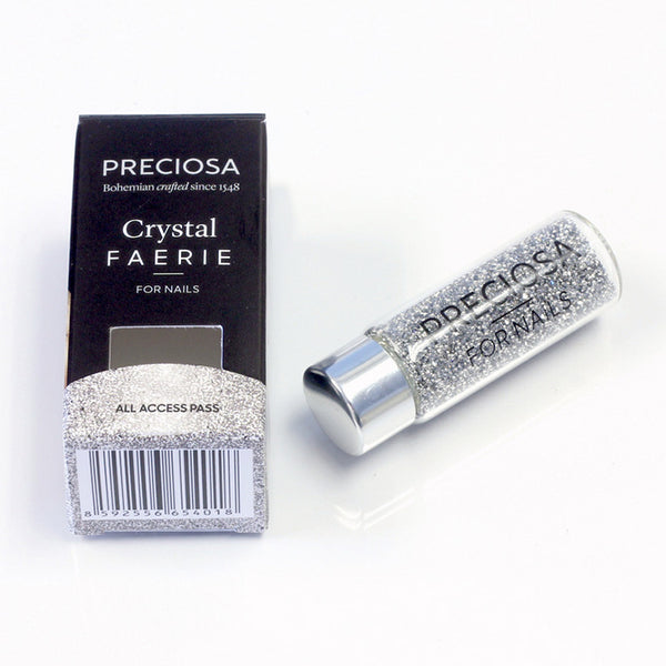 Preciosa Crystal Faerie Nail Art, 5, 10, 100gm Nail Art, All Access Pass (Silver - Crystal Labrador) Preciosa Crystals for nails