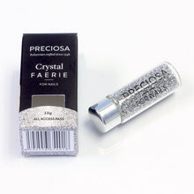 Load image into Gallery viewer, Preciosa Crystal Faerie Nail Art, 5, 10, 100gm Nail Art, All Access Pass (Silver - Crystal Labrador) Preciosa Crystals for nails
