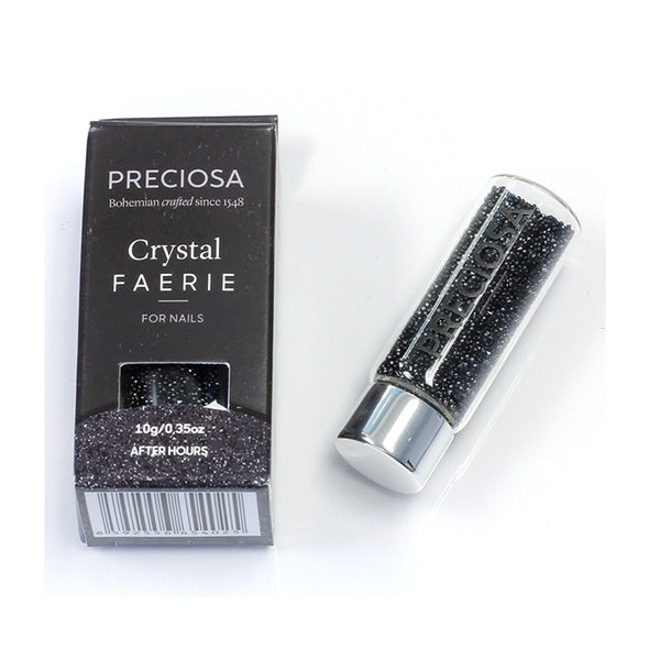 Preciosa Crystal Faerie Nail Art, 5, 10, 100gm Nail Art, After Hours (Jet Hematite) Preciosa Crystals for nails