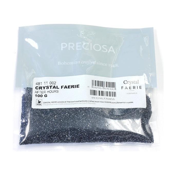 Preciosa Crystal Faerie Nail Art, 5, 10, 100gm Nail Art, After Hours (Jet Hematite) Preciosa Crystals for nails