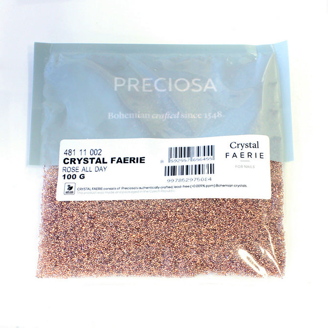 Preciosa Crystal Faerie Nail Art, 5, 10, 100gm Nail Art, Rose All Day (Crystal Capri Gold) Preciosa Crystals for nails