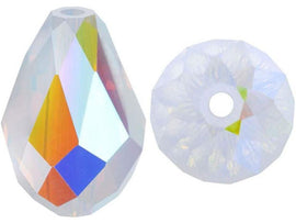 Swarovski 5500 CRYSTAL AB 9 x 6mm Faceted Drop Beads, Swarovski Crystal Beads, Small and Wholesale Packs
