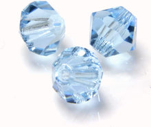 Load image into Gallery viewer, Preciosa Crystal 5328 Aquamarine 6mm Bicone Beads Wholesale Packs