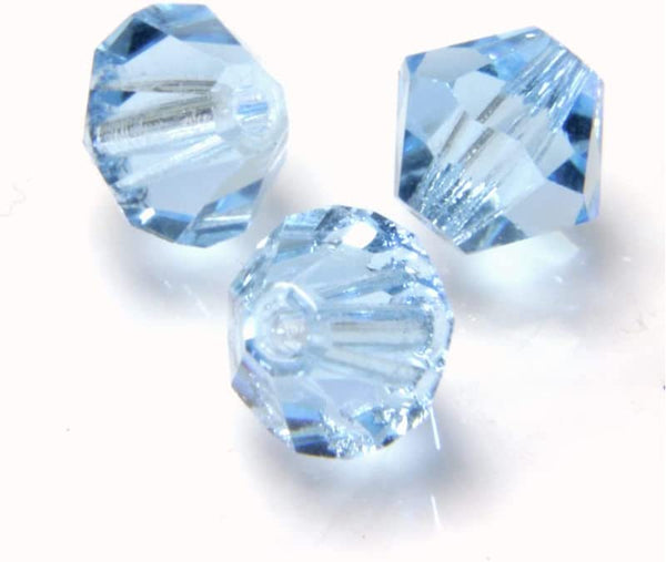Preciosa Crystal 5328 Aquamarine 6mm Bicone Beads Wholesale Packs