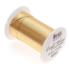 Load image into Gallery viewer, Tarnish Resistant Gold Wire BeadSmith, Beadsmith Craft Wire, 18, 20, 22 gauge, wholesale bulk Spool, 10-20 Yards - NTWxxG