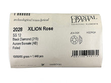 Load image into Gallery viewer, Swarovski 2028 Foiled Flatbacks SS12 Black Diamond AB No Hotfix Rhinestones, Choose Quantity