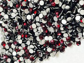 Swarovski 2028 Foiled Flatbacks SS7 Dark Siam No Hotfix Rhinestones, Choose Quantity