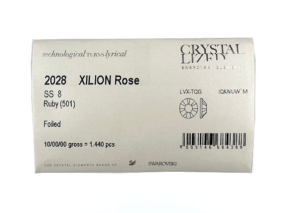 Swarovski 2028 Hotfix Flatbacks SS8 RUBY Rhinestones, Choose Quantity