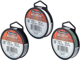Beadalon Wildfire Braided Beading Thread, Available in Frost, Green, and Black, 10 or 12 LB Test, 50 and 125 Yard Spool