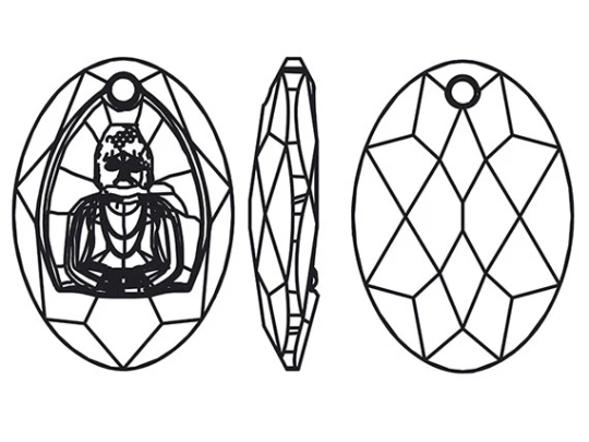 Swarovski Buddha Pendant 28mm Crystal Luminous Green, Yoga, Buddhism, Meditation - 6871-28CLlug