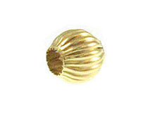 Load image into Gallery viewer, 14K Gold - 4mm Round Corrugated Bead