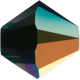 Swarovski Crystal, #5328 Bicone Beads 5mm, JET AB, Wholesale Packs - BeadPrism