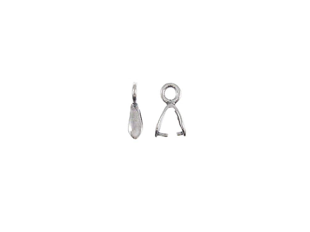 10 pcs Sterling Silver 9mm Small Plain Pinch Bail - BeadPrism