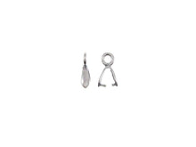 Load image into Gallery viewer, 10 pcs Sterling Silver 9mm Small Plain Pinch Bail - BeadPrism