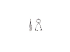 10 pcs Sterling Silver 9mm Small Plain Pinch Bail - BeadPrism