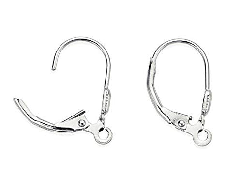 Wholesale Sterling Silver Leverback Earring Findings with Teardrop Design, Choose Package Size - BeadPrism